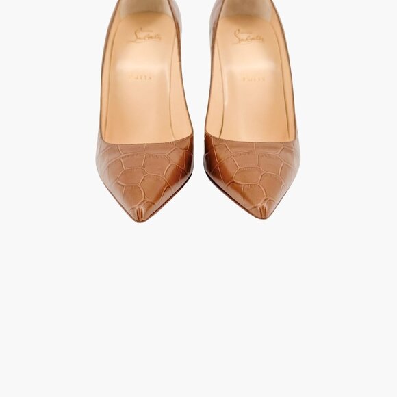 Christian Louboutin Kate 100 Pumps EU 40 US 10 Brown Alligator Croc High Heel - Picture 5 of 9